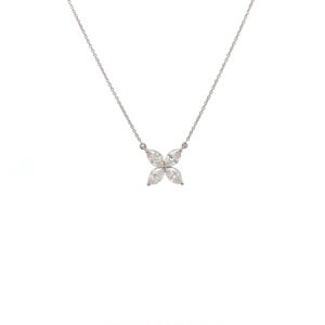 "Sparkling Navette" - Modernes Collier mit Diamanten zus. 0,75ct