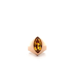 "Yellow Saphire" - Vintage Ring in 18kt Rosegold mit Saphir