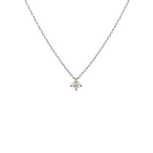 "Little Princess" - Moderne Solitaire Kette mit Anhänger 18 Karat Weißgold