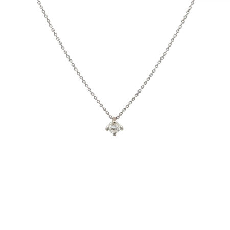 "Little Princess" - Moderne Solitaire Kette mit Anhänger 18 Karat Weißgold