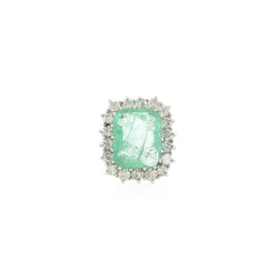 "Smaragdglanz" - Vintage Ring in 18 Karat Weißgold