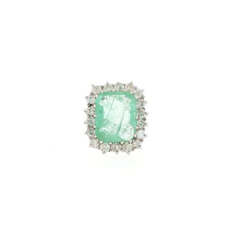 "Smaragdglanz" - Vintage Ring in 18 Karat Weißgold
