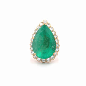 "Emerald Majesty" - Atemberaubender vintage Ring mit einem Smaragd 18 Karat Gold