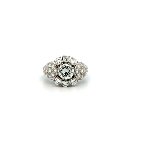 "Weiße Symphonie" - Vintage Ring mit Brillanten 18 Karat Weißgold