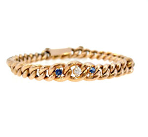 "Mystic Saphir Light" - Antikes Armband mit Saphiren in 14 Karat Roségold