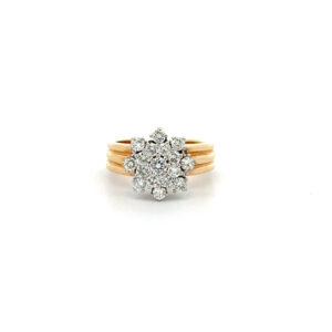 "Snow Crystal" - Vintage Ring mit Brillanten in 14 Karat Gelbgold
