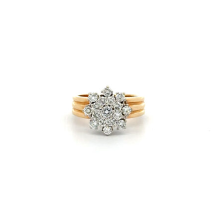 "Snow Crystal" - Vintage Ring mit Brillanten in 14 Karat Gelbgold