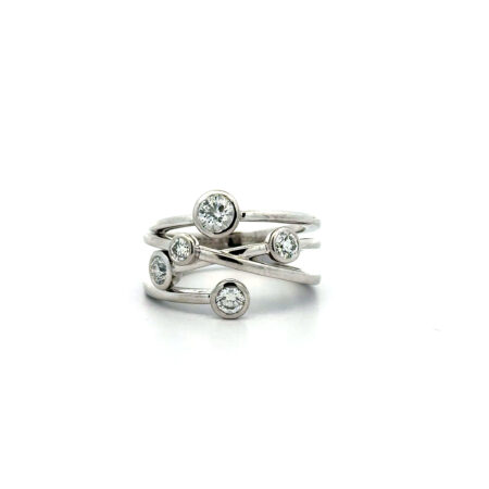 "Alles zusammen" - Vintage Platin Ring mit Brillanten
