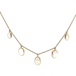 "Mondzauber Traum" - Sanftes Vintage Mondstein Collier 14 Karat Gelbgold