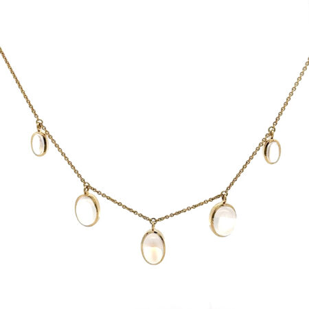 "Mondzauber Traum" - Sanftes Vintage Mondstein Collier 14 Karat Gelbgold