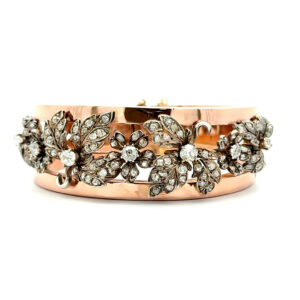 "A Garden with Roses" - Antikes Armband 750 Roségold/Silber mit Diamantrosen
