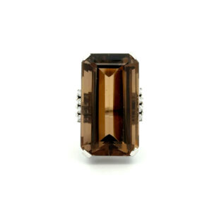 "Big & Beautiful" - Vintage Quartz Ring 14 Karat Weißgold