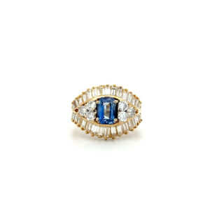 "Blauer Glanz" - Vintage Ring in 18 Karat Gelbgold
