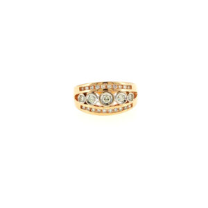 "Brillantes Team" - Vintage Ring mit Diamanten 14 Karat Gold