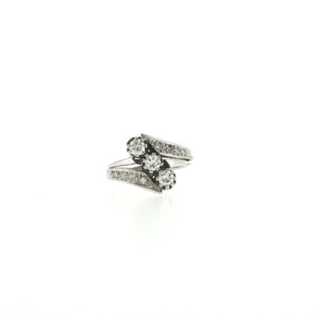 "Drei Freunde" - Vintage Diamantring 14 Karat Weißgold