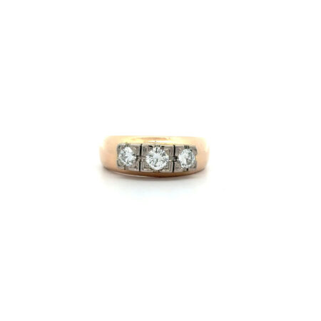 "Drei Steine" - Vintage Ring 750 Roségold mit Diamanten
