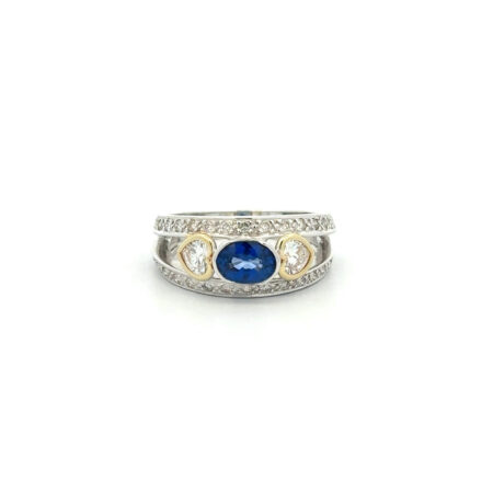 "Heart of the Ocean" - Wunderschöner vintage Ring in 14 Karat Weißgold