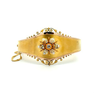 "Helle Blüte" - Antiker Armreif 14 Karat Gelbgold