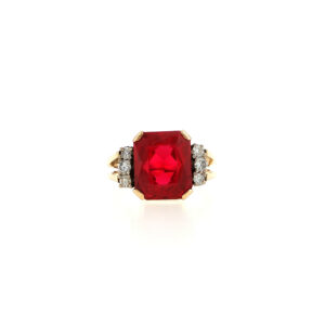 "Intensive Red" - Vintage Ring 14 Karat Gold mit Rubin