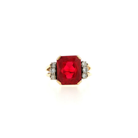 "Intensive Red" - Vintage Ring 14 Karat Gold mit Rubin