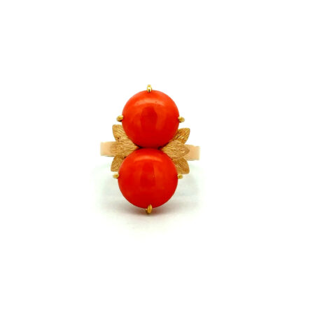 "Korallenlicht" - Vintage Ring in 18 Karat Gelbgold