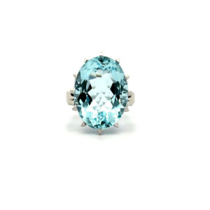 "Light Blue" - Vintage Aquamarin Ring 14 Karat Weißgold