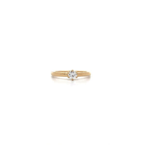 "Little lovely piece" - Moderner Solitär Ring in 18 Karat Gelbgold