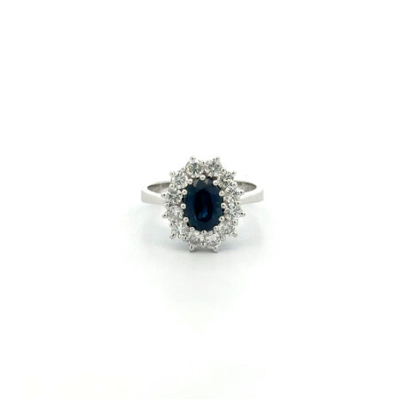"Midnight Star" - Vintage Saphir Ring in 14 Karat Weißgold