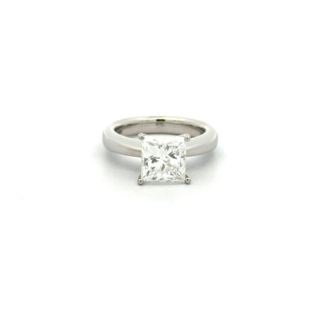 "Princess Dream" - Moderner Platin Ring mit Square Cut Diamant 3.02 ct.