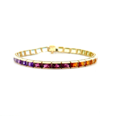 "Summertime" - Vintage Farbstein Armband 18 Karat Gelbgold