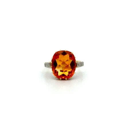 "Very Intensive" - Antiker Ring Citrin 14 Karat Gelbgold