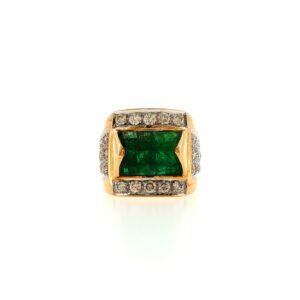 "Green Glow" - Vintage Ring 18 Karat Gelbgold mit Smaragd