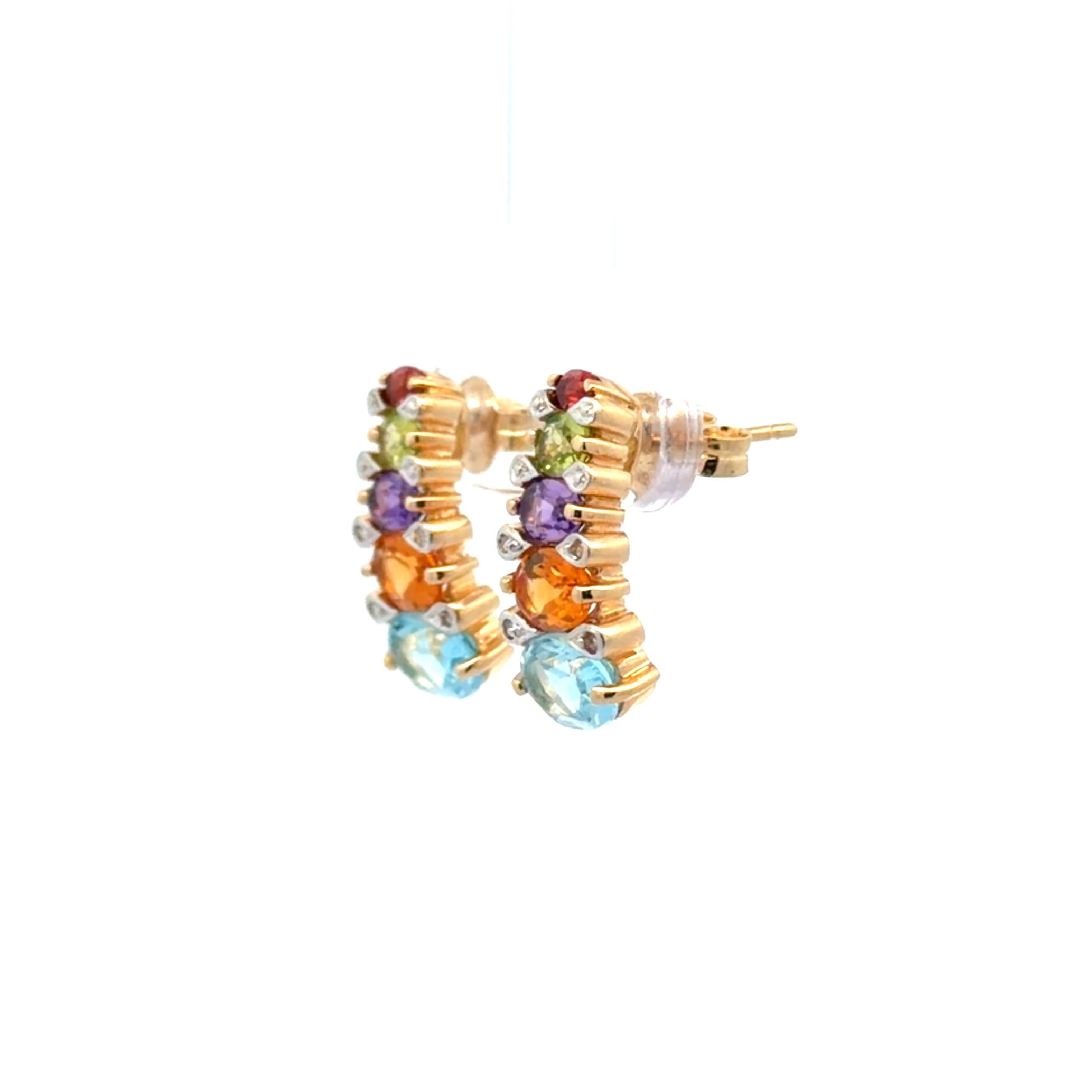 "Rainbow" - Vintage Ohrstecker in 14 Karat Gelbgold