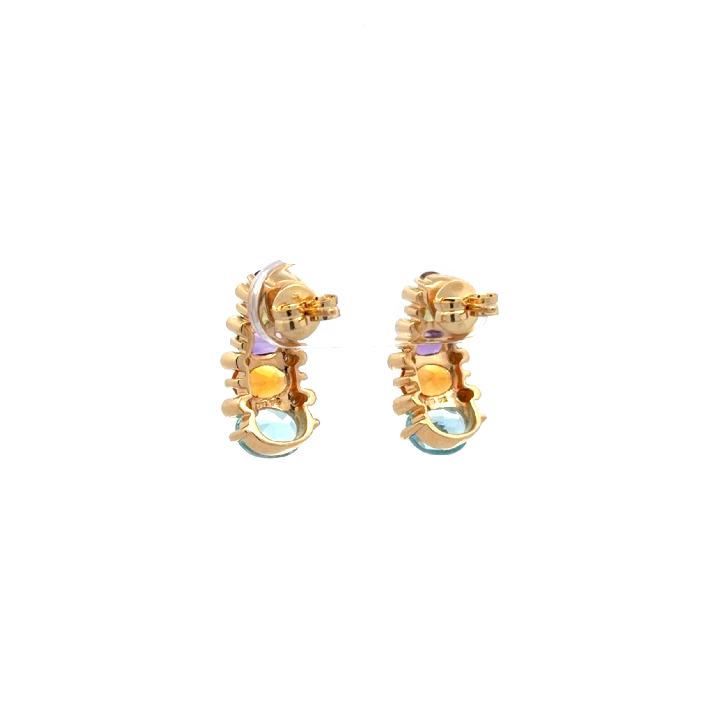 "Rainbow" - Vintage Ohrstecker in 14 Karat Gelbgold