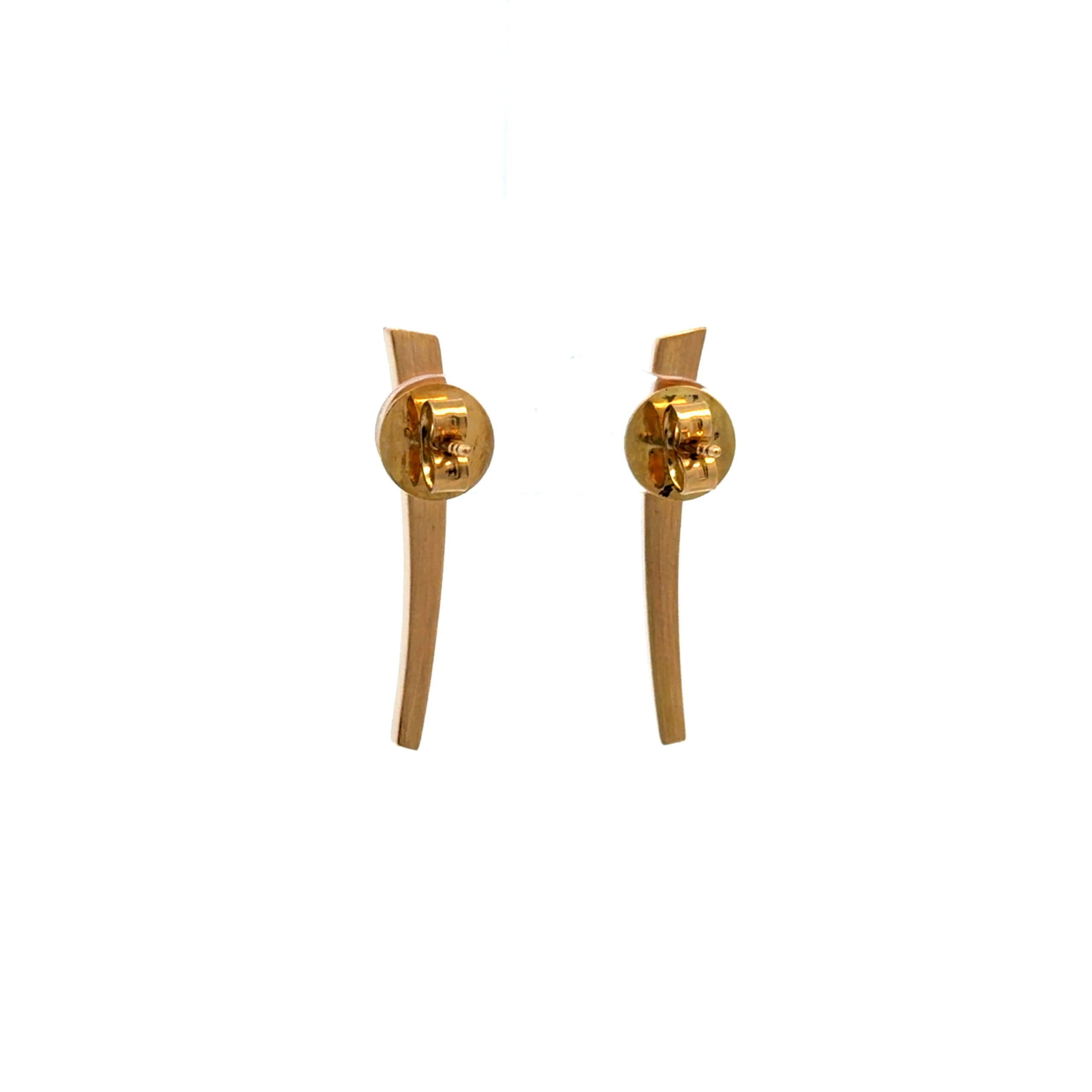 "Goldene Linien" - Schimmernde vintage Ohrstecker in 18 Karat Gelbgold