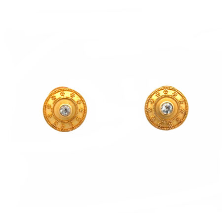 "Goldene Harmonie" - Vintage  Ohrstecker in 18 Karat Gelbgold