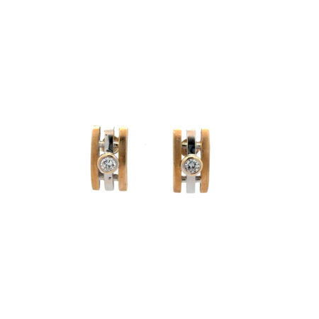"Linienspiel" - Vintage Ohrstecker in 14 Karat Gold