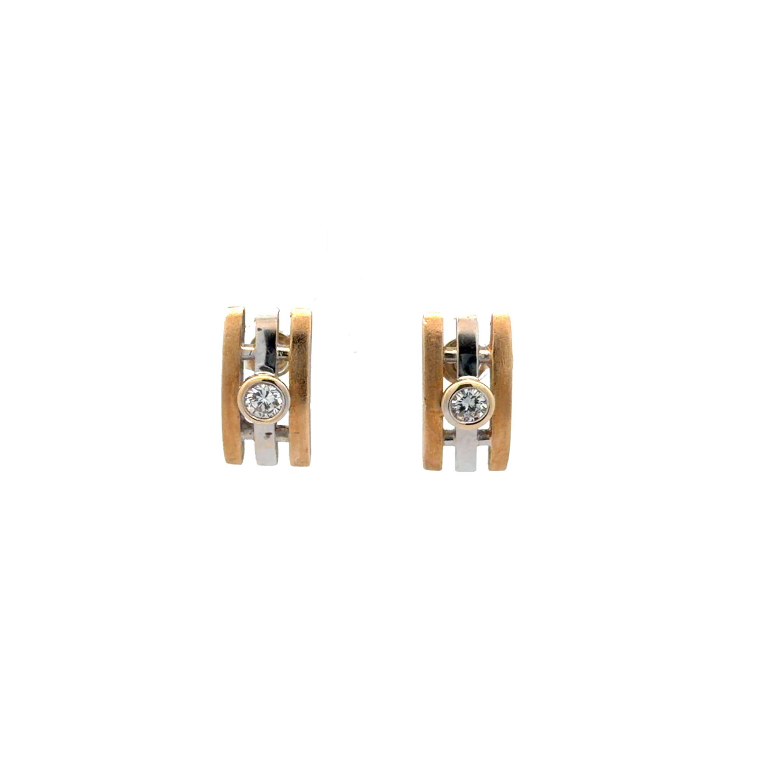 "Linienspiel" - Vintage Ohrstecker in 14 Karat Gold