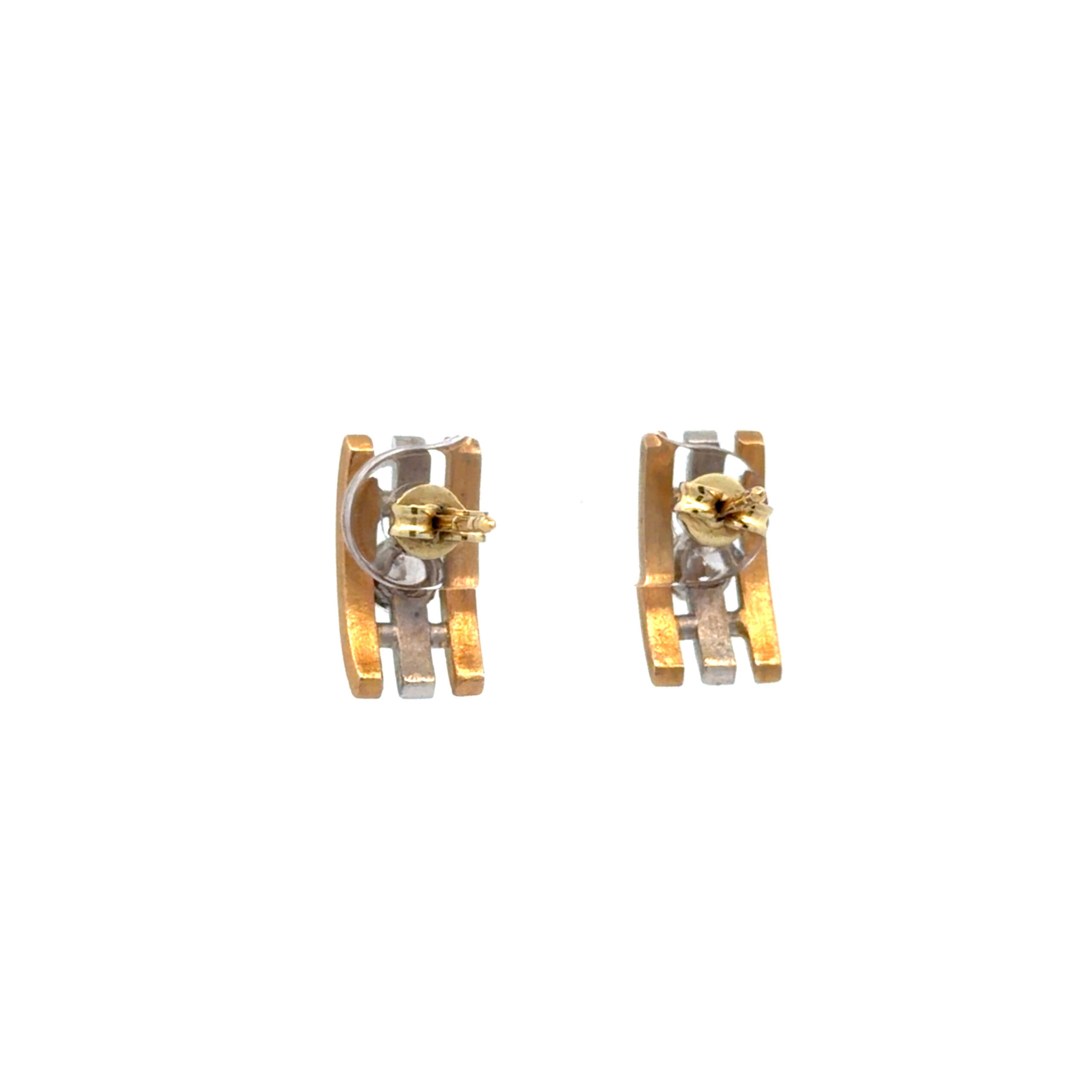 "Linienspiel" - Vintage Ohrstecker in 14 Karat Gold