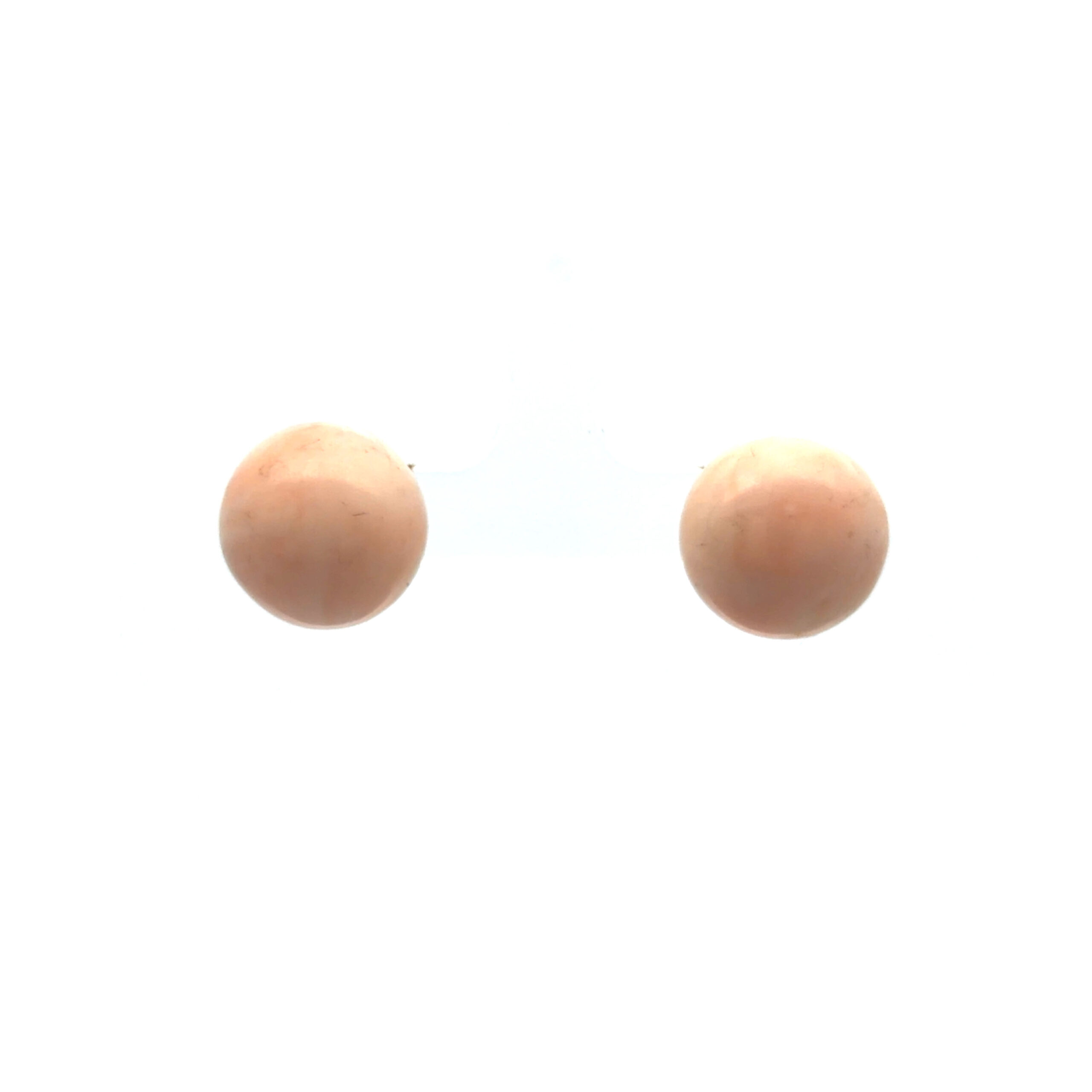 "Rosé Anmut" - Vintage Ohrstecker mit Engelskoralle in 14 Karat Gelbgold