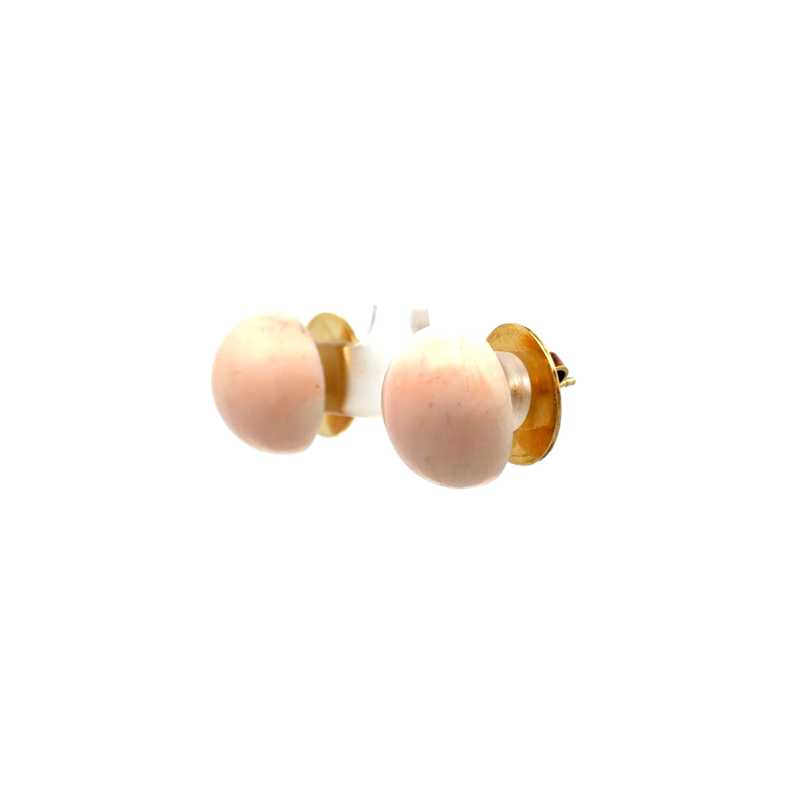 "Rosé Anmut" - Vintage Ohrstecker mit Engelskoralle in 14 Karat Gelbgold