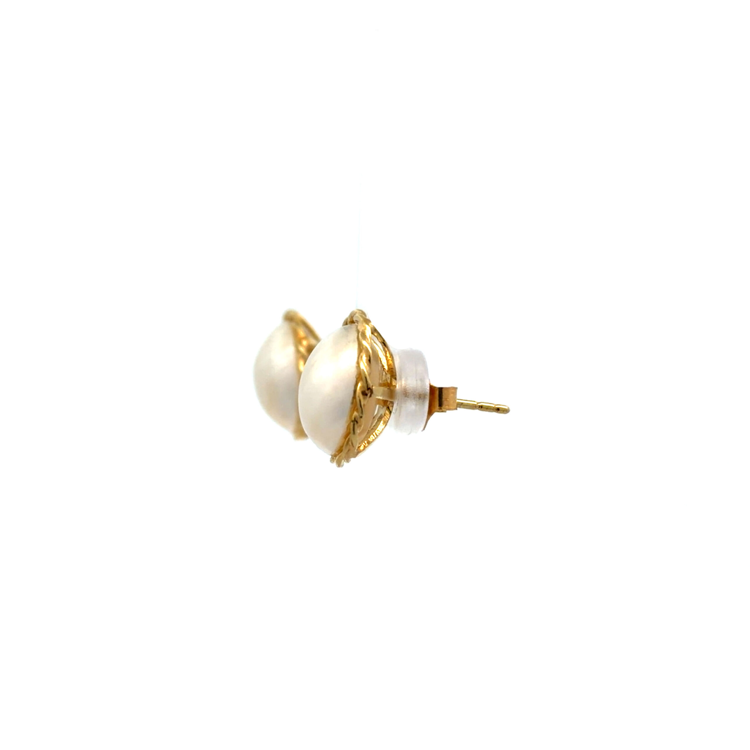 "Perlenanmut" - Vintage Perlen Ohrstecker in 14 Karat Gelbgold