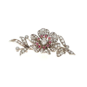 "Antique Glow" - Antike Zitterbrosche 14 Karat Gold/Silber