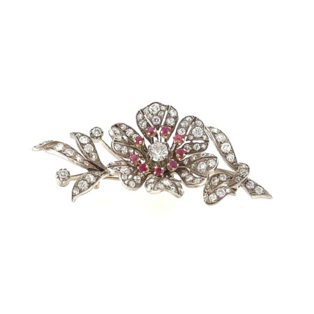 "Antique Glow" - Antike Zitterbrosche 14 Karat Gold/Silber