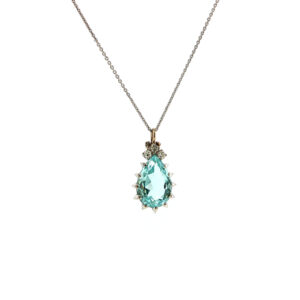 "Blue Drop"- Kette in 14kt Weißgold mit Aquamarin