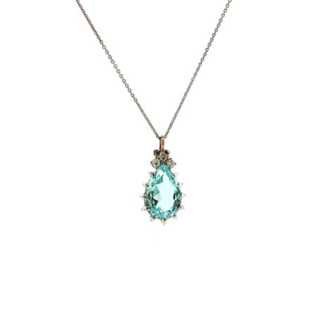 "Blue Drop"- Kette in 14kt Weißgold mit Aquamarin