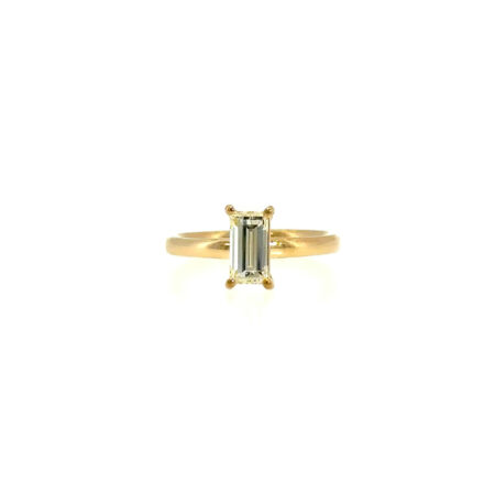 "Dream Yellow" - Moderner 18 Karat Gelbgold Baguette Solitaire