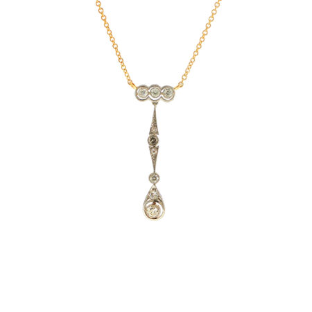 "Dreiklang" - Antikes Collier 14 Karat Gold