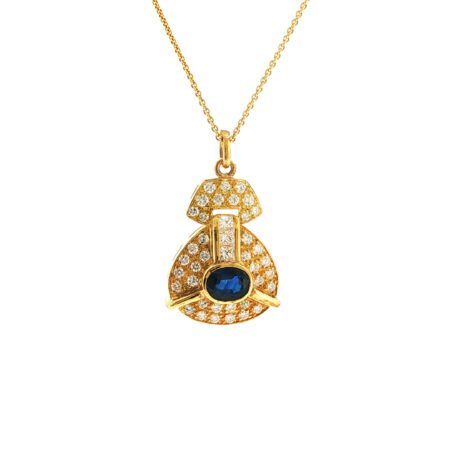 "Enterprise" - Vintage Saphiranhänger in 18 Karat Gelbgold