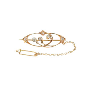 "Filigraner Begleiter" - Antike Brosche 14 Karat Roségold